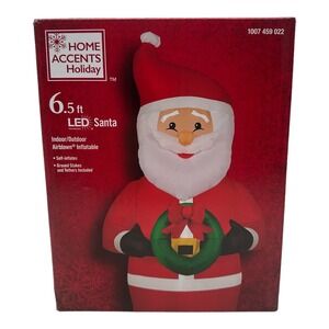 Home Accents Holiday Led‎ White Santa 6.5 Feet Tall Inflatable Led Technology
